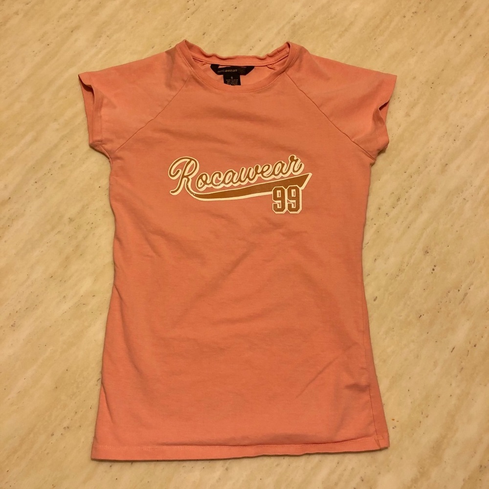 New Rocawear 99 Logo Tee Orange/Pink Size S